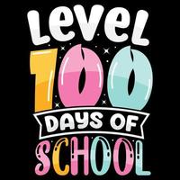 100ste dag t shirt, 100 dagen van school- t shirt, 100ste dag t shirt, gelukkig 100 dagen t-shirt, leraar t overhemd vector