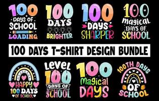 100ste dag t overhemd set, 100 dagen van school- t shirt, 100ste dag t overhemd bundel, gelukkig 100 dagen t overhemd vector