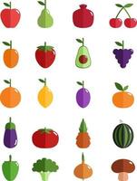 gezond fruit, illustratie, vector op witte achtergrond icon set