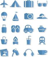 vakantiereizen, illustratie, vector op witte achtergrond icon set