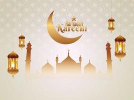 platte islamitische wenskaart ramadan kareem achtergrond vector