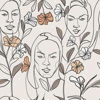 vrouwen worden geconfronteerd met lijntekeningen minimalistisch vector