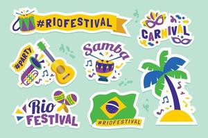Rio festival sticker of label vector