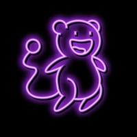 schattig monster grappig neon gloed icoon illustratie vector