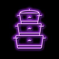 roestvrij pot Koken neon gloed icoon illustratie vector