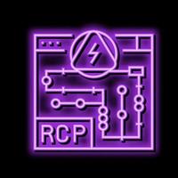 rcp elektrisch plannen interieur ontwerp neon gloed icoon illustratie vector