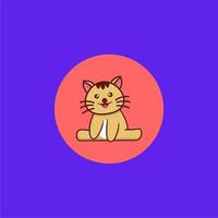 schattig kat zittend logo ontwerp vector