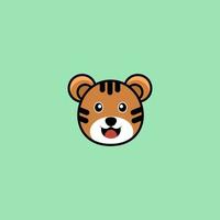 schattig tijger concept logo ontwerp vector