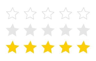 beoordeling sterren icoon. klant ervaring icoon. 1 naar 5 ster tevredenheid beoordeling icoon vector symbool teken.