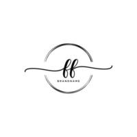 eerste ff vrouwelijk logo collecties sjabloon. handschrift logo van eerste handtekening, bruiloft, mode, juwelen, boetiek, bloemen en botanisch met creatief sjabloon voor ieder bedrijf of bedrijf. vector