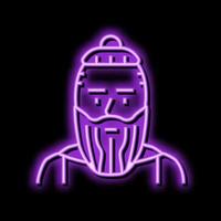 hoofd viking middeleeuws neon gloed icoon illustratie vector