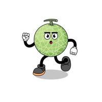 rennen meloen fruit mascotte illustratie vector