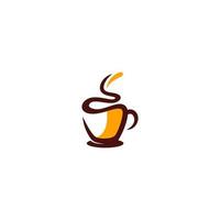 vector logo illustratie grafisch van drinken heet koffie kop perfect voor cafe winkel of koffie winkel logo.