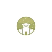 kasteel toren logo ontwerp icoon vector helling