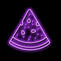driehoekig plak watermeloen neon gloed icoon illustratie vector