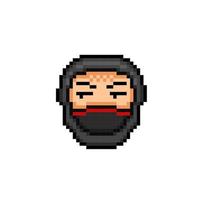 zwart Ninja in pixel kunst stijl vector