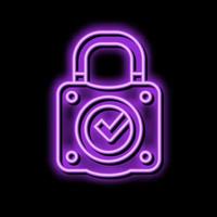 veiligheid hangslot neon gloed icoon illustratie vector