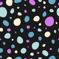 kleurrijk polka dots naadloos patroon geïsoleerd Aan zwart achtergrond. vector