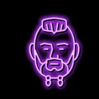 viking baard haar- stijl neon gloed icoon illustratie vector