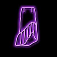 asymmetrisch rok neon gloed icoon illustratie vector