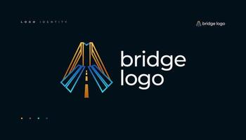 luxe brug logo met abstract goud kleur ontwerp vector