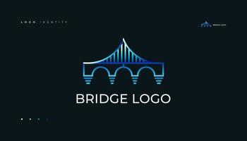 brug architectuur logo in blauw kleur vector