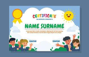 pret kinderen certificaat ontwerp achtergrond vector