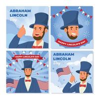 Abraham Lincoln sociaal media post ontwerp vector