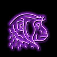 aap dier dierentuin neon gloed icoon illustratie vector