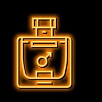 Mens geur fles parfum neon gloed icoon illustratie vector