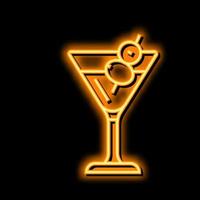 martini drank drinken neon gloed icoon illustratie vector