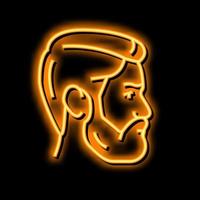 gezicht mannetje neon gloed icoon illustratie vector