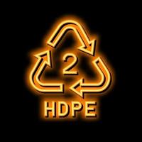 hdpe recycle plastic Product neon gloed icoon illustratie vector