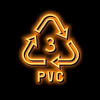 pvc recyclebaar plastic Product neon gloed icoon illustratie vector