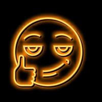 Leuk vinden emoji neon gloed icoon illustratie vector