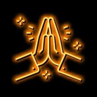 gebed religie neon gloed icoon illustratie vector