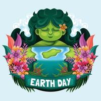 gelukkig moeder aarde dag concept vector