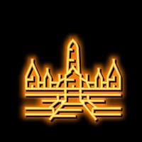 ayutthaya historisch gebouw neon gloed icoon illustratie vector