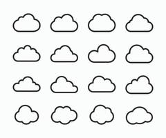 wolken lijnen verzameling. wolk vormen verzameling. wolken lijn kunst icoon symbolen vector