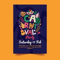 carnaval partij poster met florale achtergrond vector