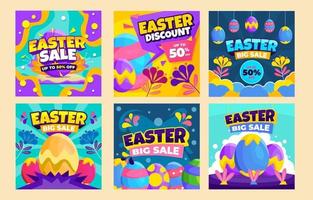 happy easter social media post vector