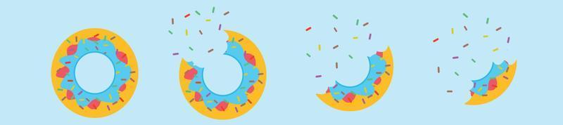 aardbei donut illustratie vector, zoet zacht aardbei donuts in concept donut missend . breken tijd met donuts top visie Aan blauw achtergrond. vector