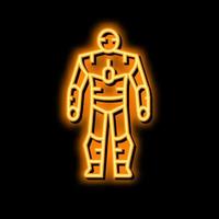humanoid robot neon gloed icoon illustratie vector