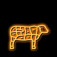 entrecote koe vlees neon gloed icoon illustratie vector