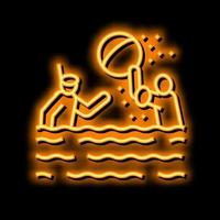 zwemmen kind neon gloed icoon illustratie vector