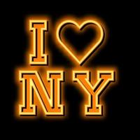 ik liefde nieuw york neon gloed icoon illustratie vector