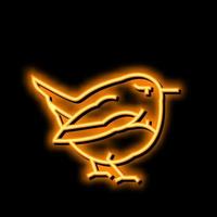 winterkoninkje vogel neon gloed icoon illustratie vector