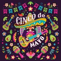 cinco de mayo mexicaans mariachi-concept vector