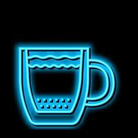 koffie kop dubbele muur glas neon gloed icoon illustratie vector