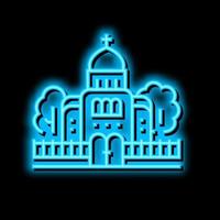 tempel kathedraal bidden gebouw neon gloed icoon illustratie vector